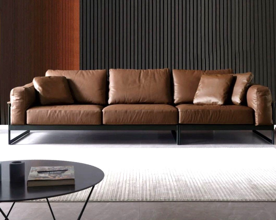 ELVARIS Modern Genuine Leather Sofa - Radical Homes Singapore