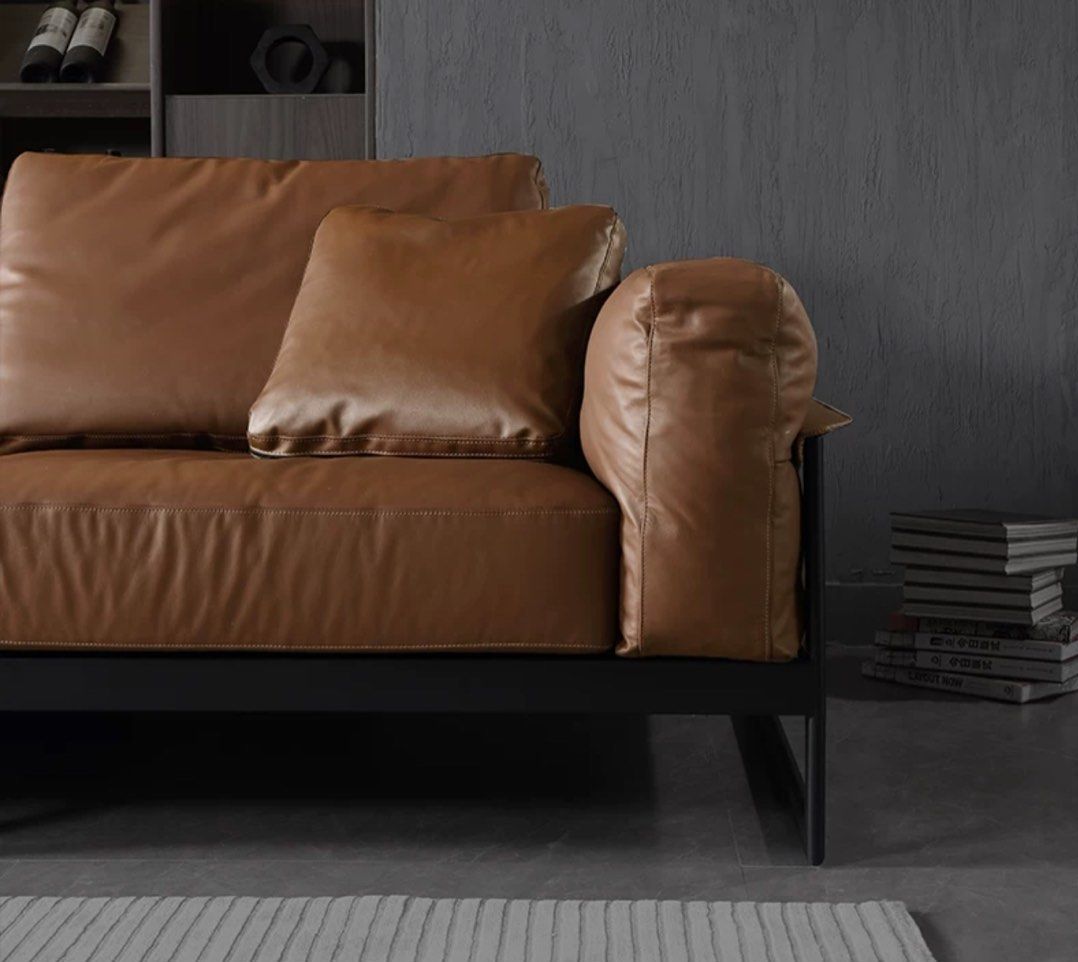 ELVARIS Modern Genuine Leather Sofa - Radical Homes Singapore