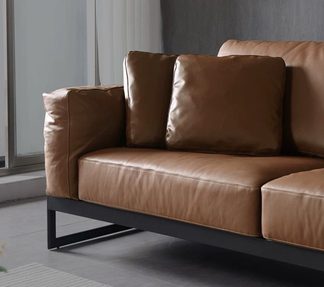 ELVARIS Modern Genuine Leather Sofa - Radical Homes Singapore