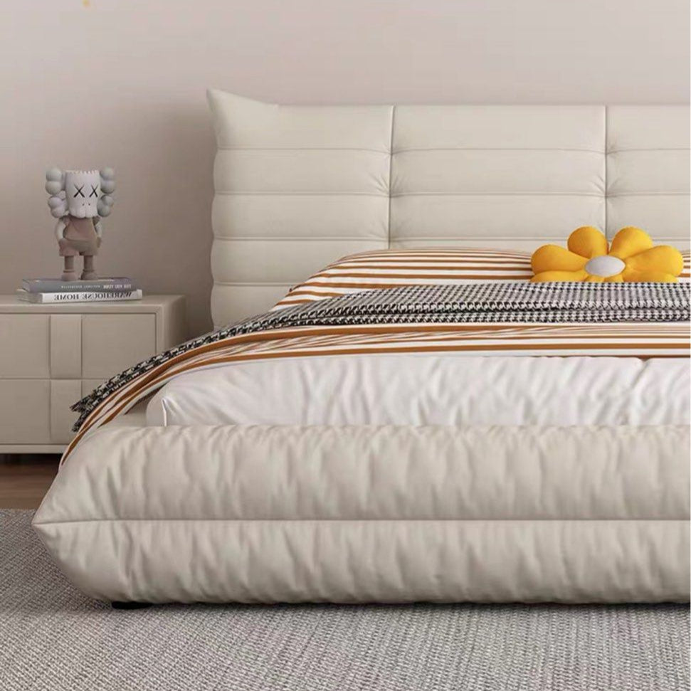 BELVIN Modern Leather Bedframe - Radical Homes Singapore