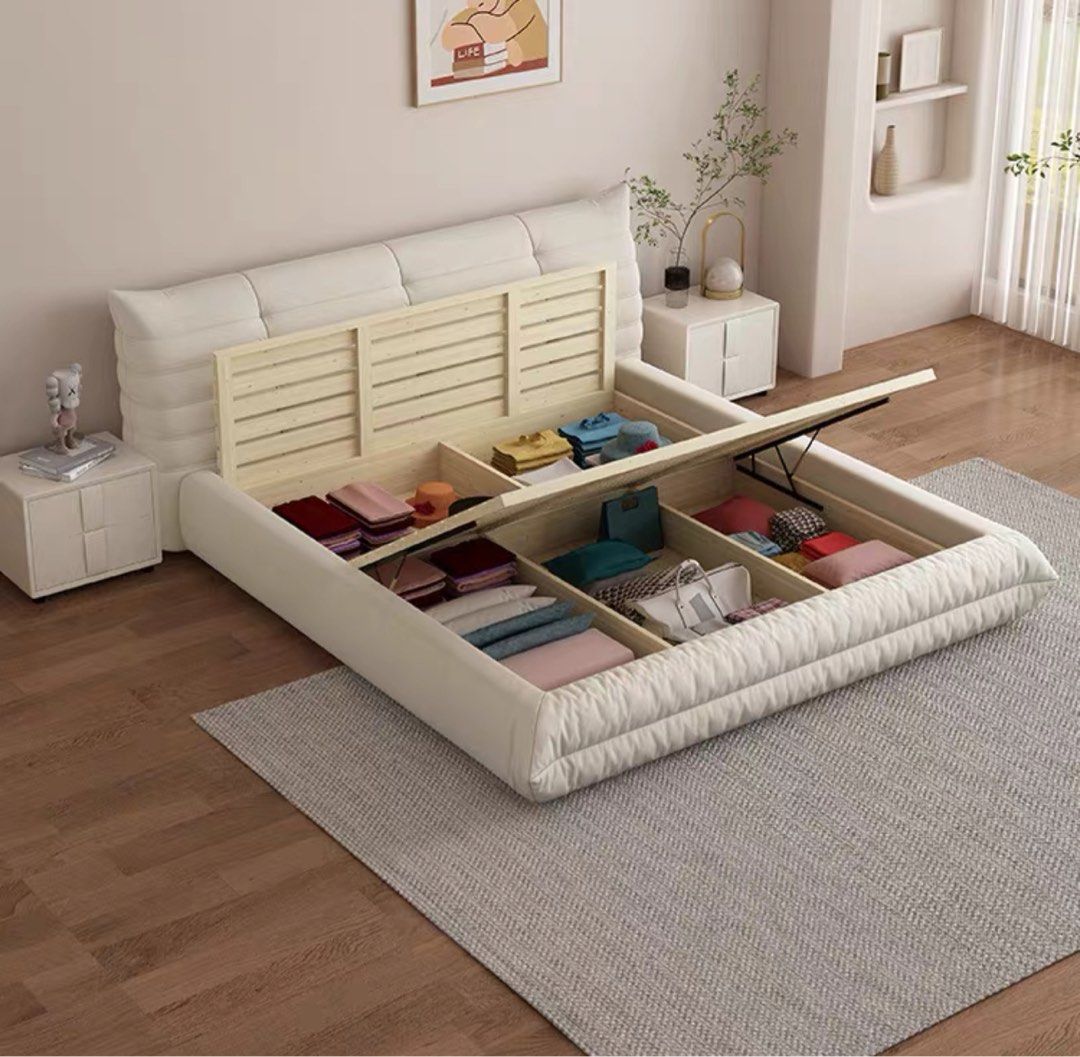 BELVIN Modern Leather Bedframe - Radical Homes Singapore