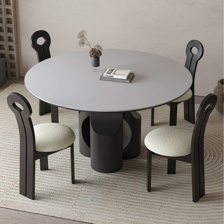 NYRA Modern Sintered Stone Round Dining Table - Radical Homes Singapore
