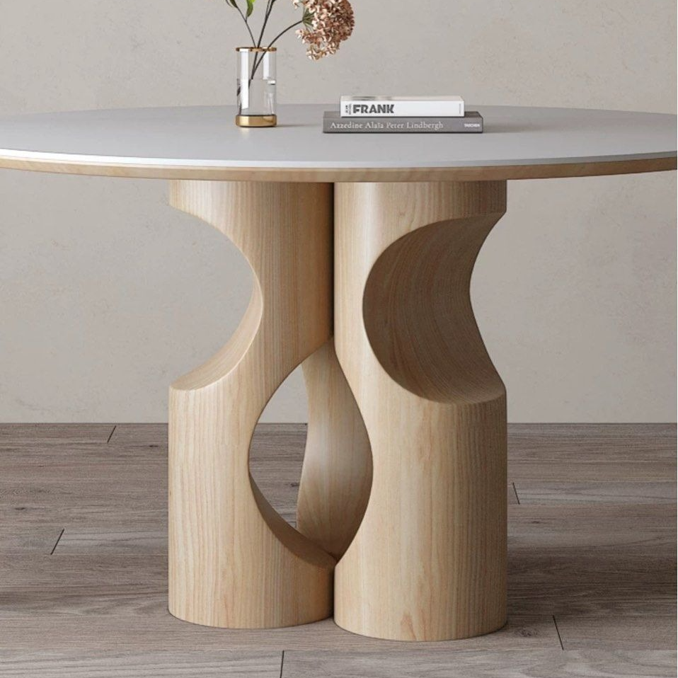 NYRA Modern Sintered Stone Round Dining Table - Radical Homes Singapore