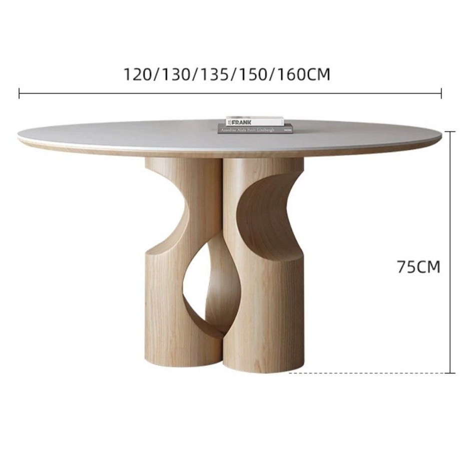 NYRA Modern Sintered Stone Round Dining Table - Radical Homes Singapore