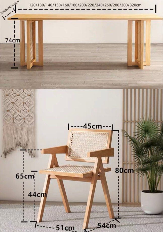 TOVEN Modern Japandi Solid Wood Dining Table - Cassa Haus Singapore