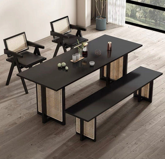TOVEN Modern Japandi Solid Wood Dining Table - Cassa Haus Singapore