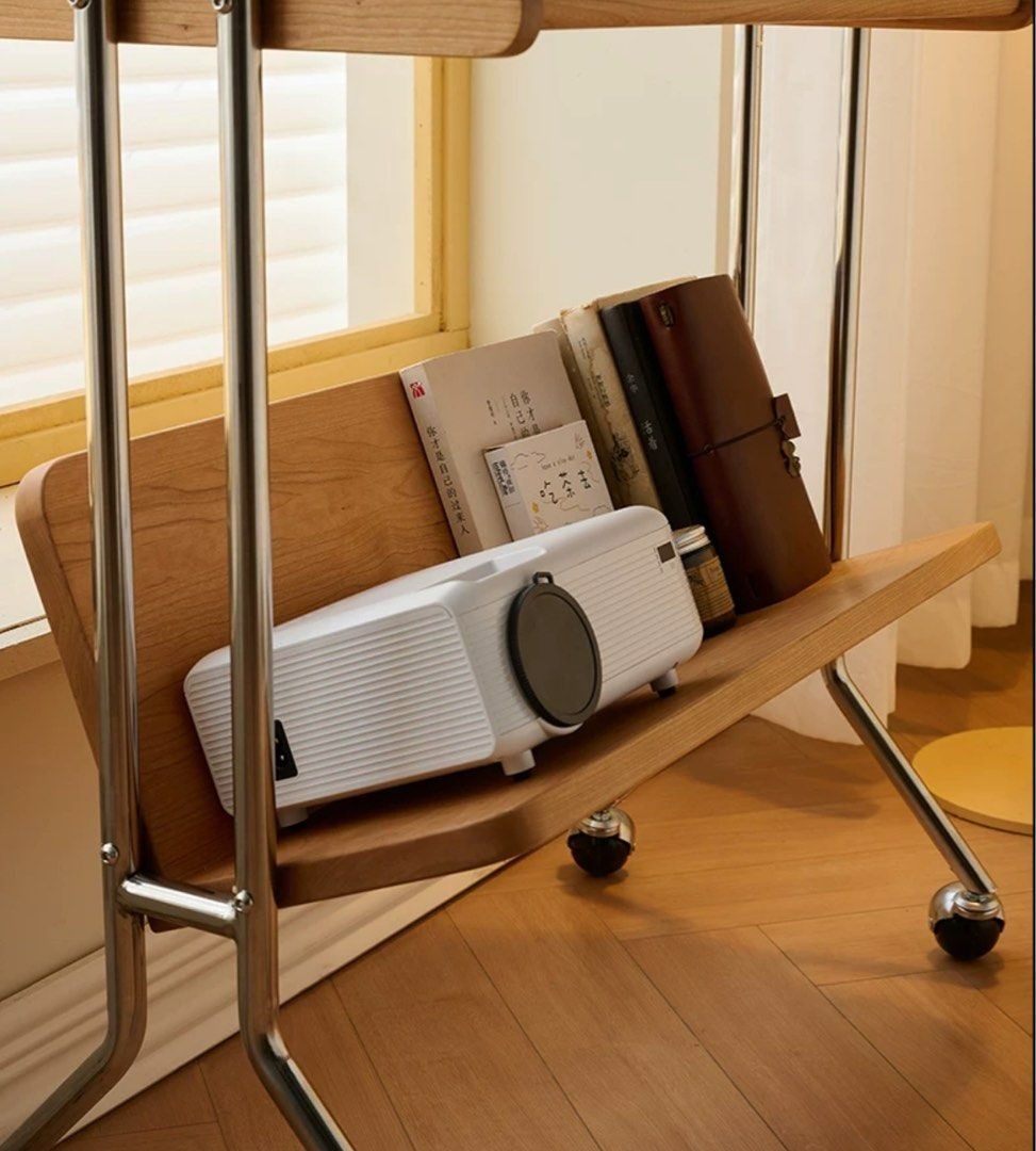 KYNES Solid Wood Side Table With Wheels - Radical Homes Singapore