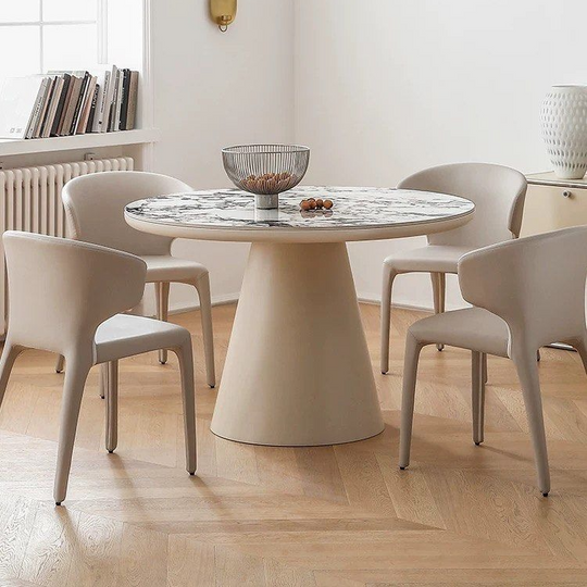 MIYEN Japandi Sintered Stone Round Dining Table - Cassa Haus Singapore