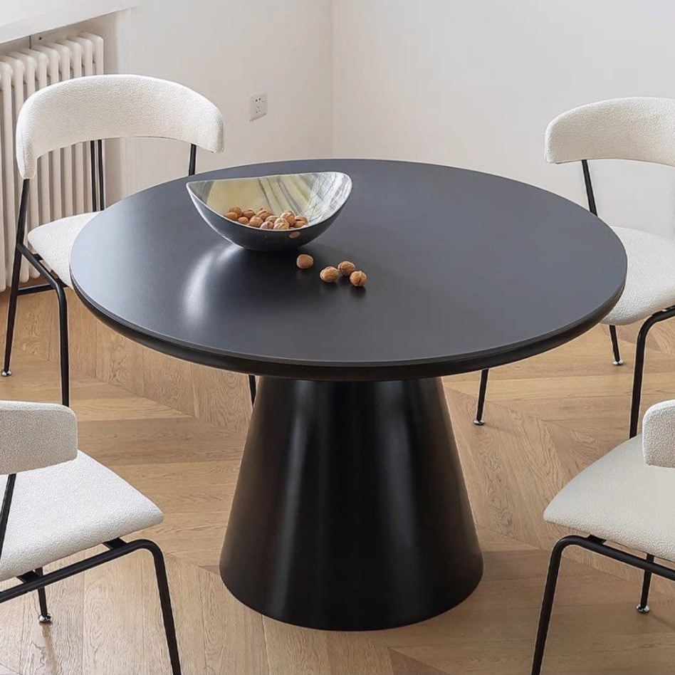 JOVAN Japandi Sintered Stone Round Dining Table - Radical Homes Singapore
