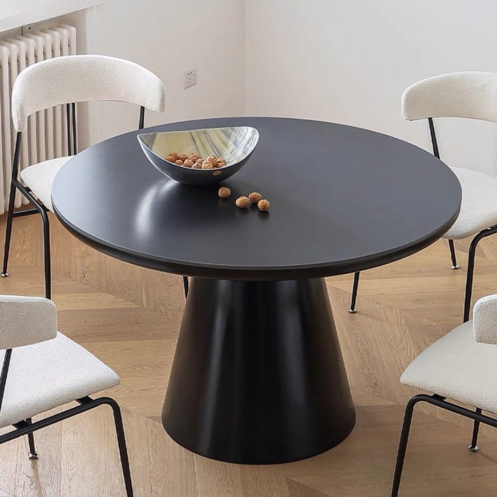 JOVAN Japandi Sintered Stone Round Dining Table - Radical Homes Singapore