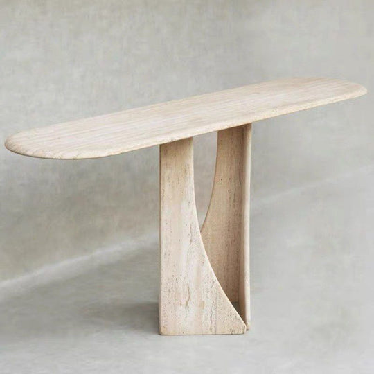 CALCERA Modern Travertine Console Table - Cassa Haus Singapore