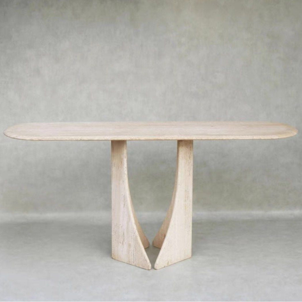 JULES Modern Travertine Console Table - Radical Homes Singapore