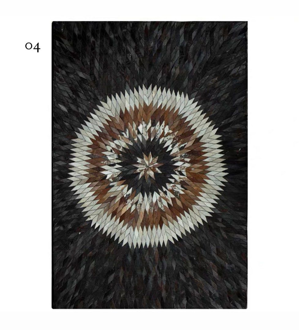 FARA Modern Cowhide Leather Rug - Radical Homes Singapore
