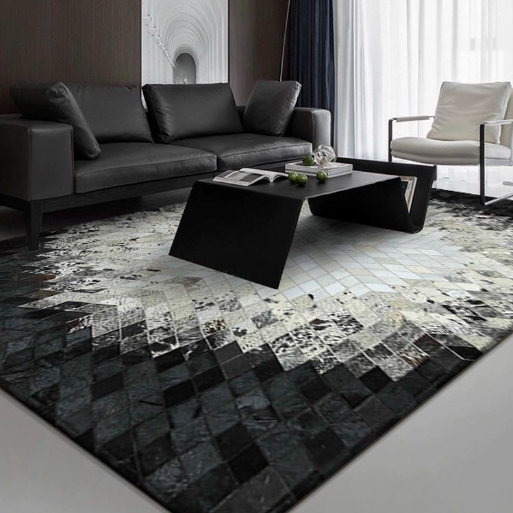 FARA Modern Cowhide Leather Rug - Radical Homes Singapore