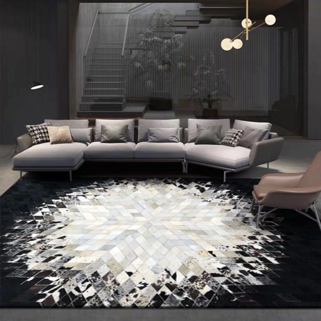 FARA Modern Cowhide Leather Rug - Radical Homes Singapore