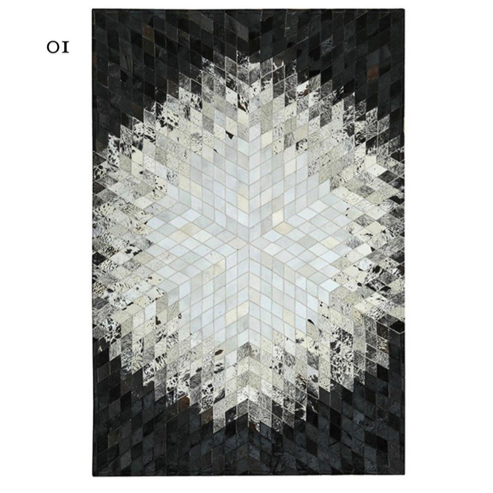 FARA Modern Cowhide Leather Rug - Radical Homes Singapore