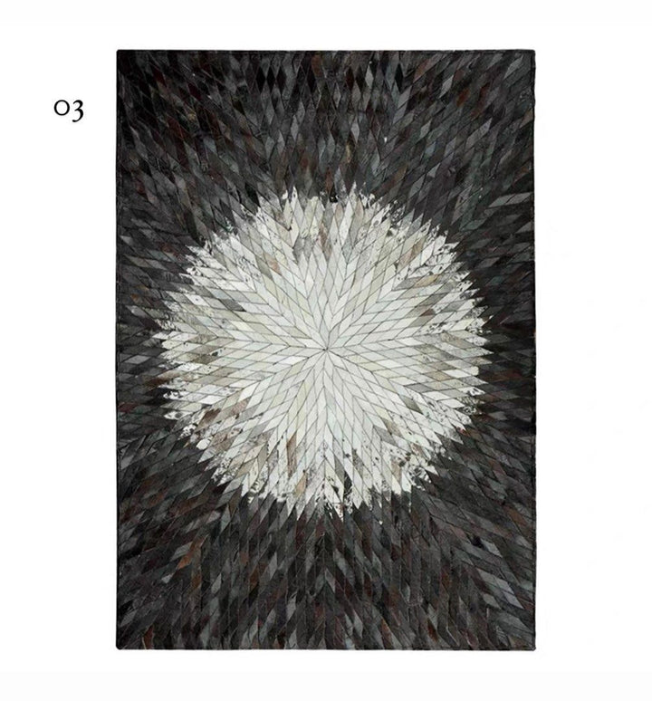 FARA Modern Cowhide Leather Rug - Radical Homes Singapore