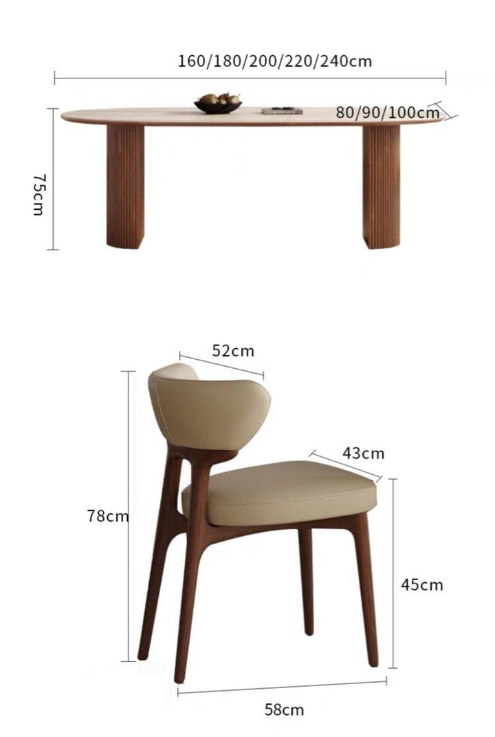 CLARENCE Japandi Travertine Sintered Stone Dining Table - Radical Homes Singapore