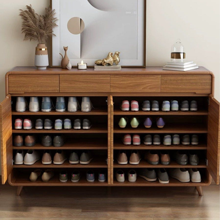 BOSCE Modern Walnut Shoe Cabinet - Radical Homes Singapore
