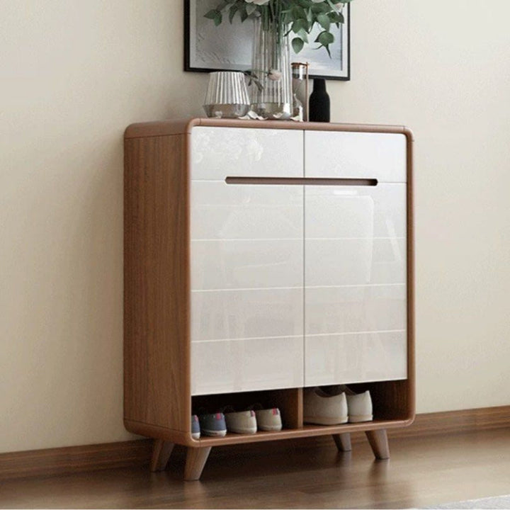 BOSCE Modern Walnut Shoe Cabinet - Radical Homes Singapore