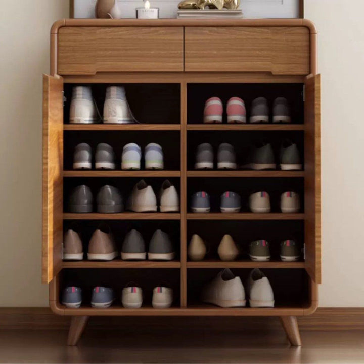 BOSCE Modern Walnut Shoe Cabinet - Radical Homes Singapore