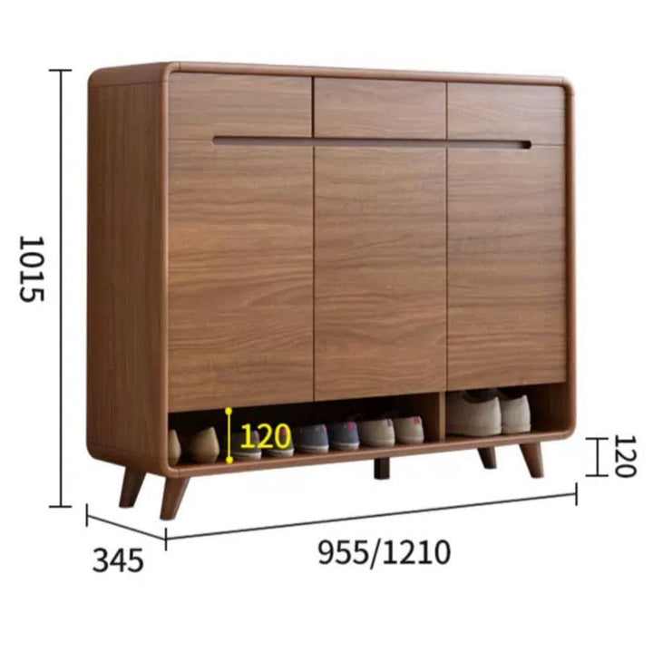 BOSCE Modern Walnut Shoe Cabinet - Radical Homes Singapore
