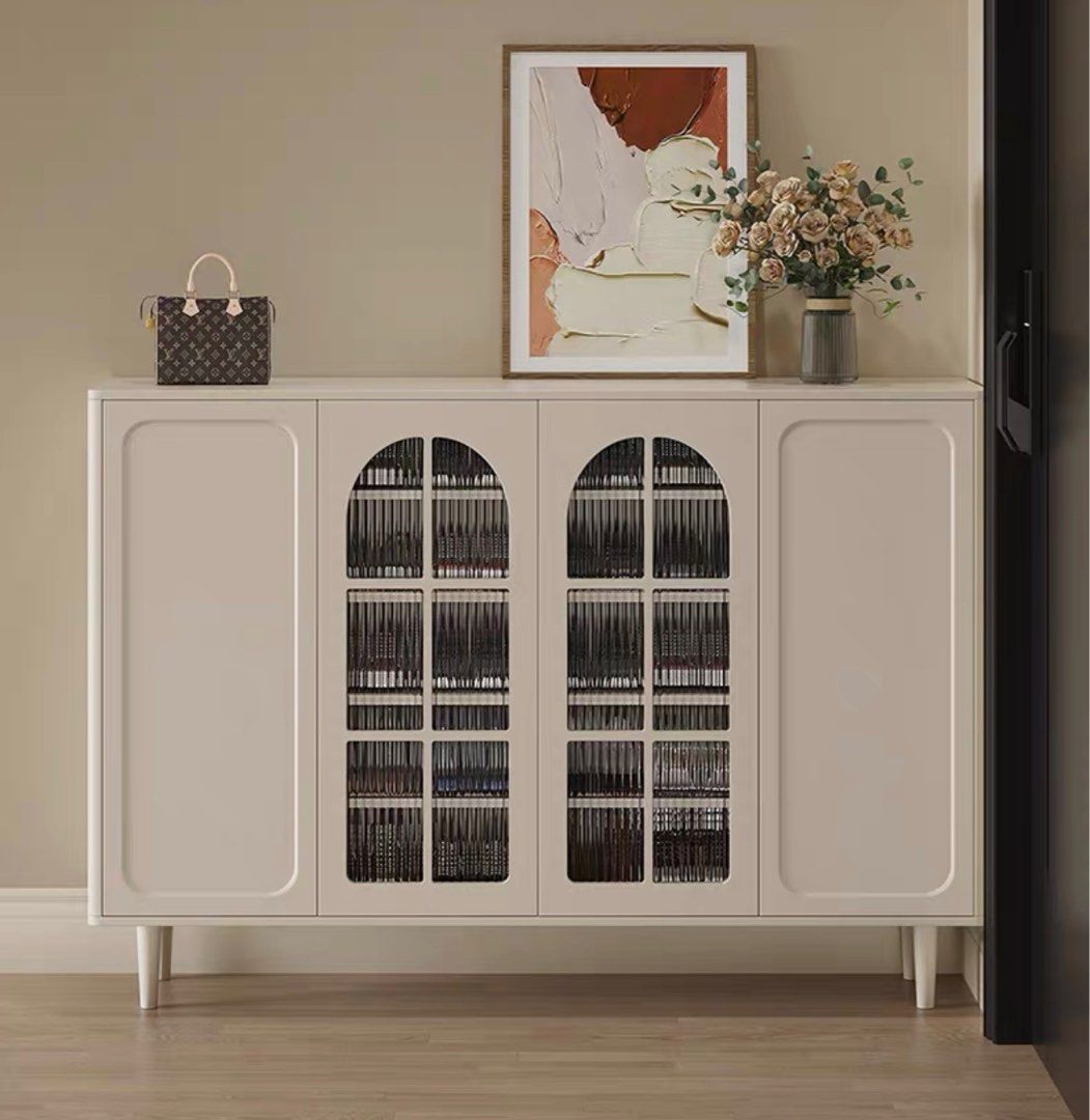 FLUVANE Modern Fluted Glass Shoe Cabinet - Cassa Haus Singapore