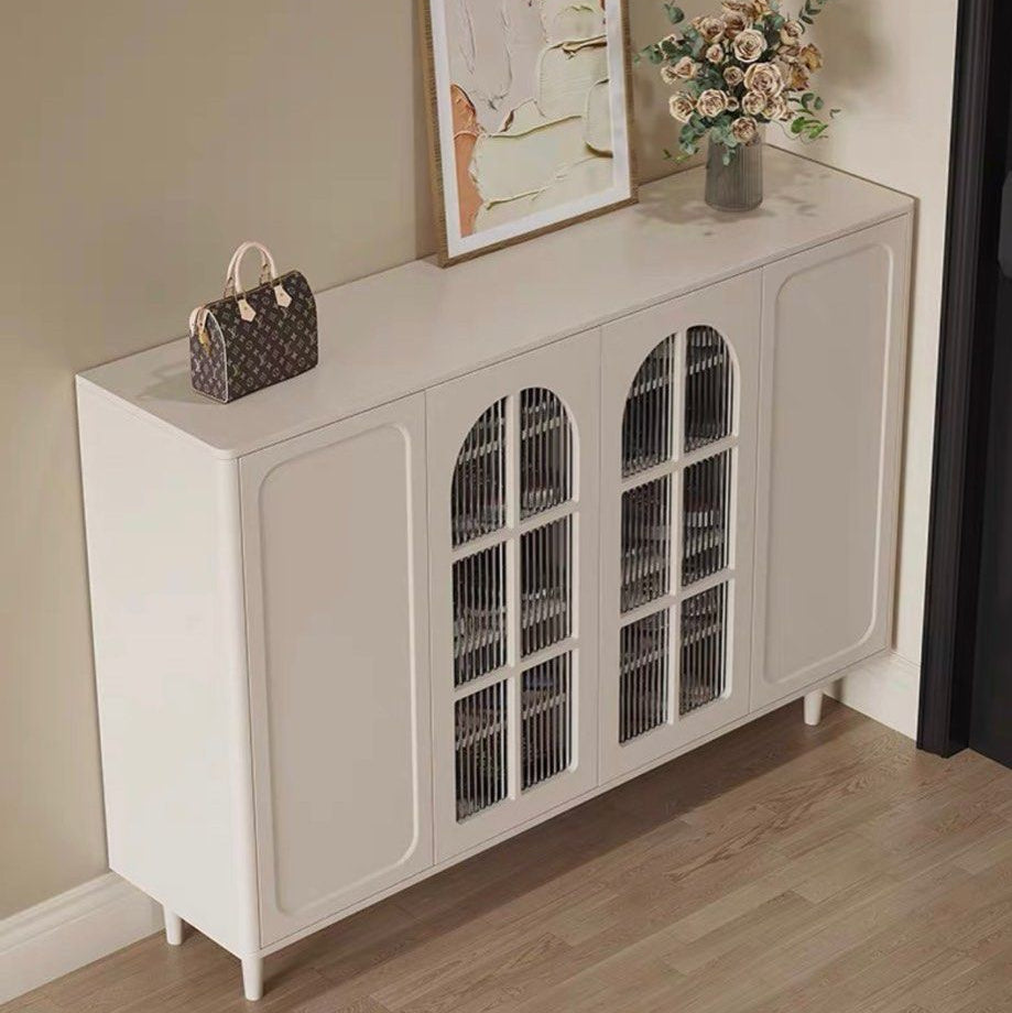 FLUVANE Modern Fluted Glass Shoe Cabinet - Cassa Haus Singapore