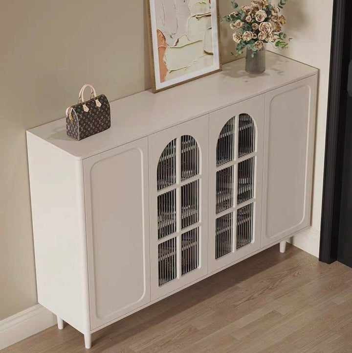FLUVANE Modern Fluted Glass Shoe Cabinet - Cassa Haus Singapore
