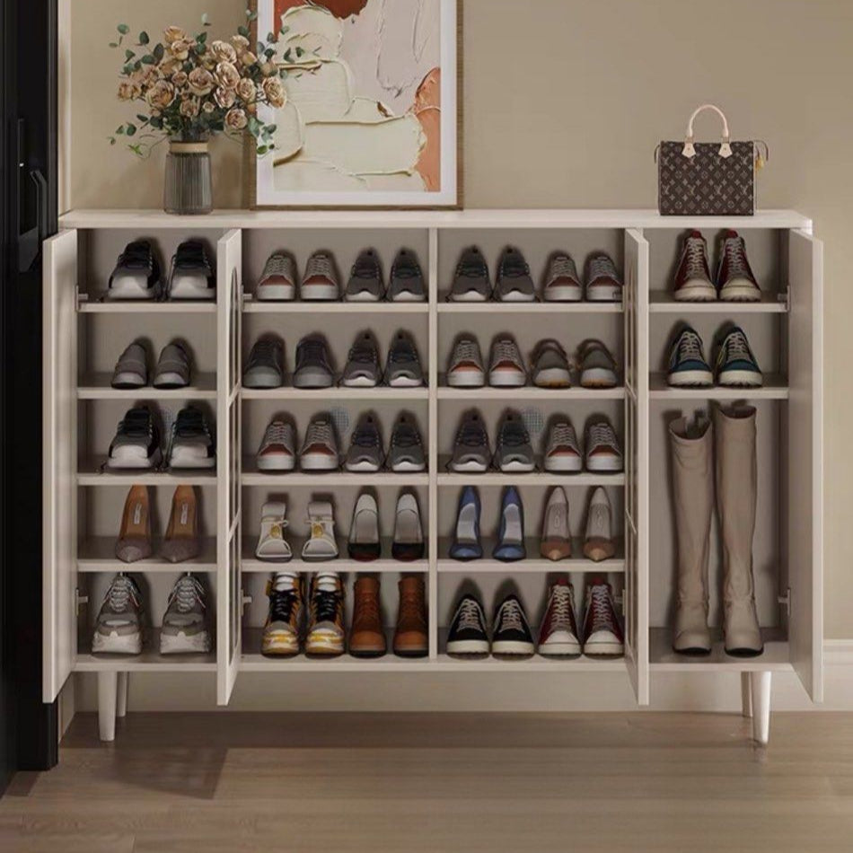 FLUVANE Modern Fluted Glass Shoe Cabinet - Cassa Haus Singapore