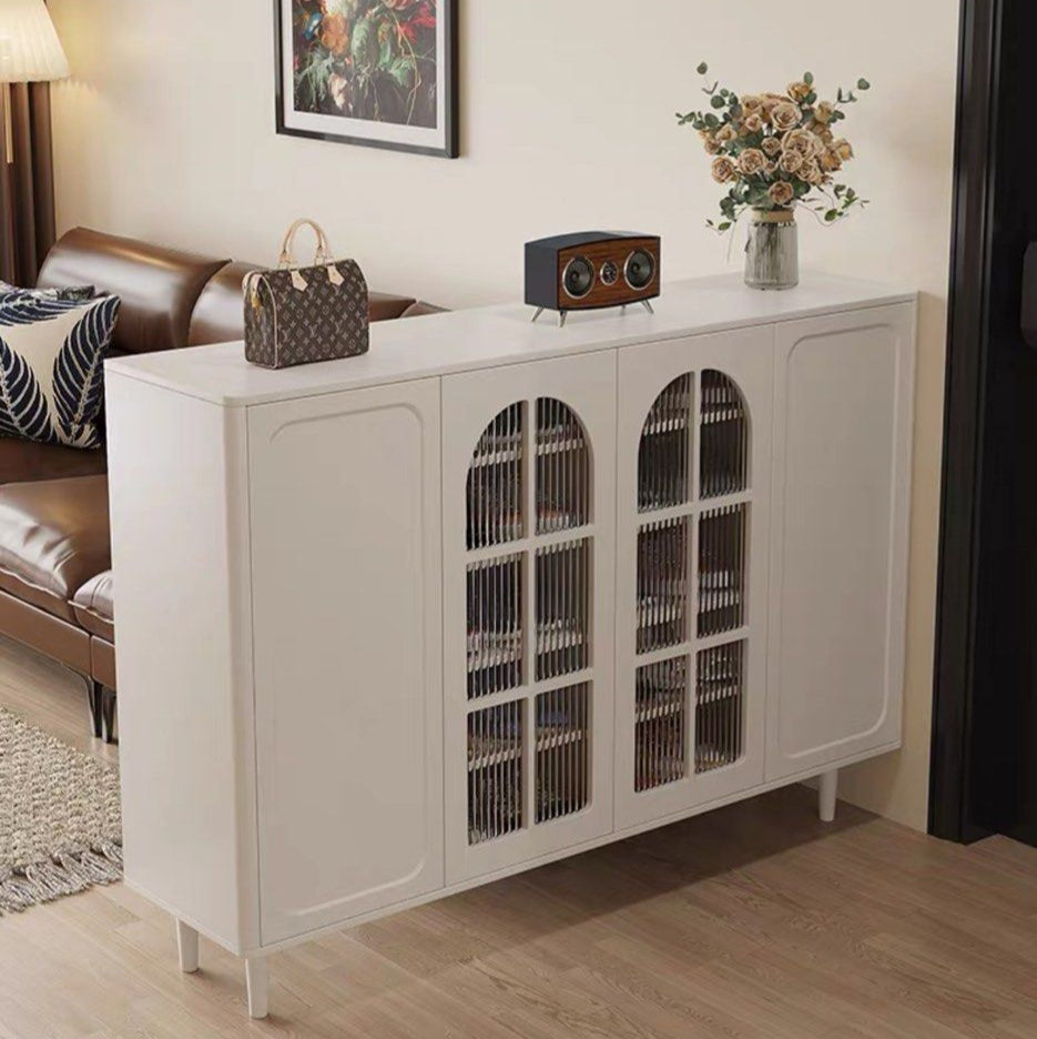 FLUVANE Modern Fluted Glass Shoe Cabinet - Cassa Haus Singapore