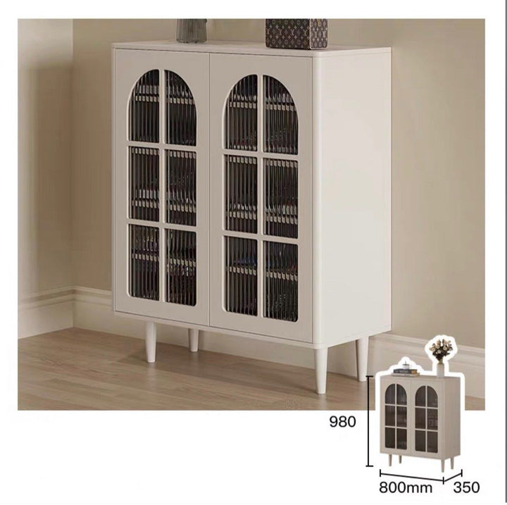 FLUVANE Modern Fluted Glass Shoe Cabinet - Cassa Haus Singapore