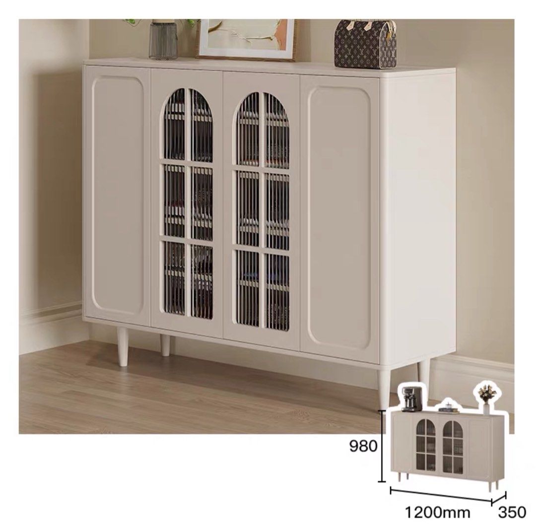 FLUVANE Modern Fluted Glass Shoe Cabinet - Cassa Haus Singapore