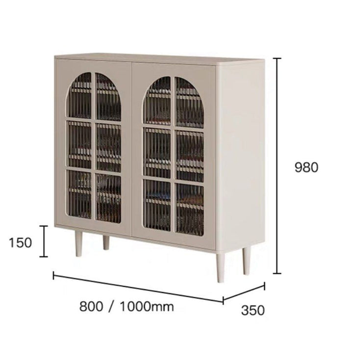 FLUVANE Modern Fluted Glass Shoe Cabinet - Cassa Haus Singapore