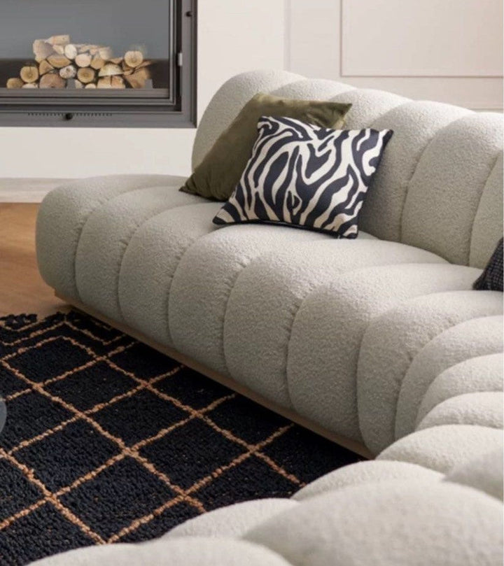 CELINEA Modern Curved Boucle Sofa - Radical Homes Singapore