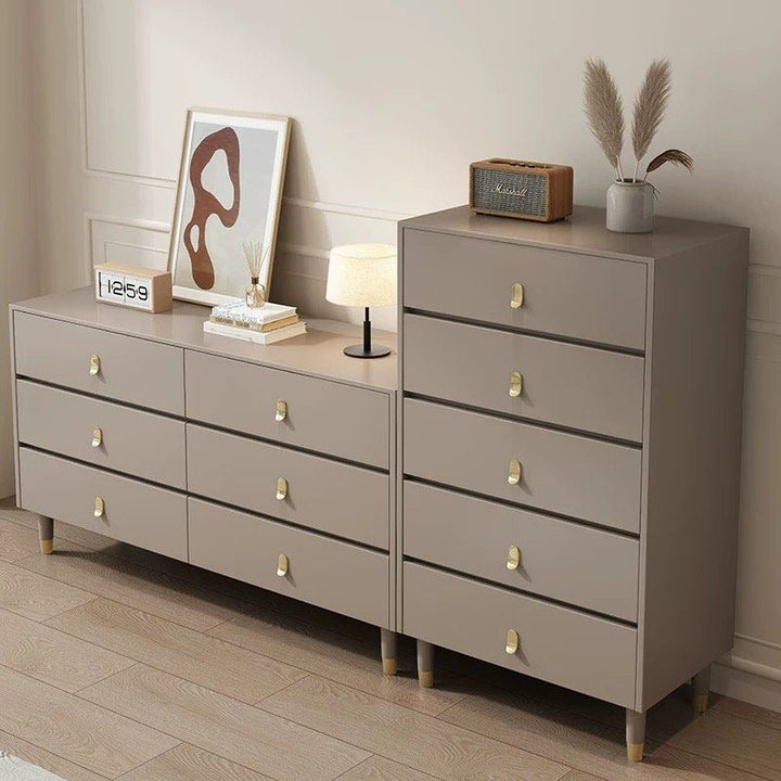 BASILIA Modern Khaki Chest Of Drawers - Radical Homes Singapore