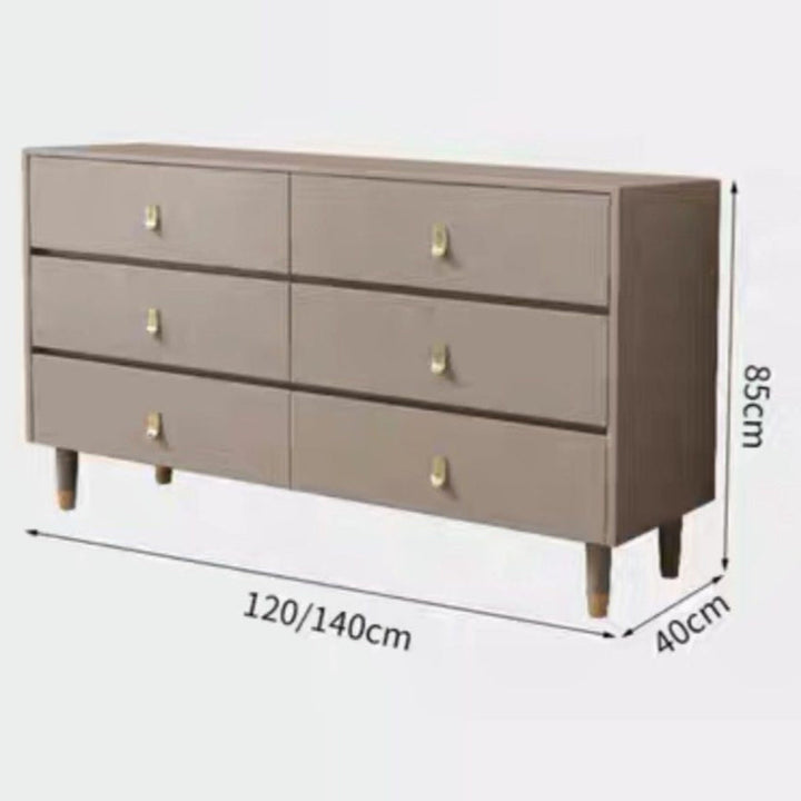 BASILIA Modern Khaki Chest Of Drawers - Radical Homes Singapore