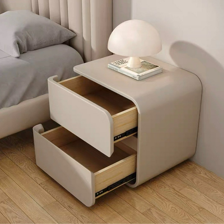 DUNCAN Modern Leather Bedside / Side Table - Radical Homes Singapore