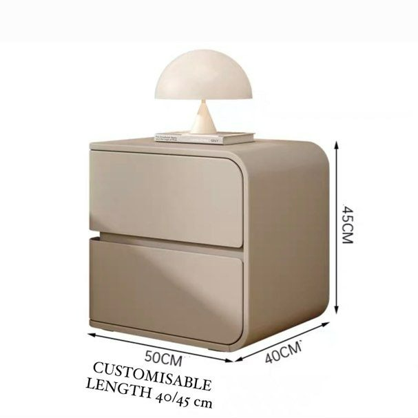DUNCAN Modern Leather Bedside / Side Table - Radical Homes Singapore