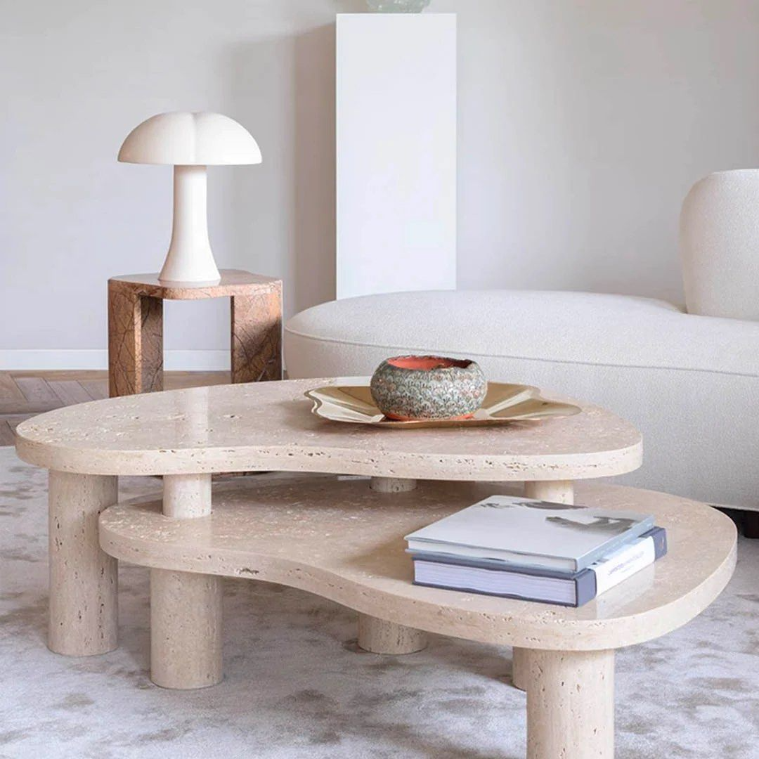 XANDER Travertine Coffee Table - Radical Homes Singapore