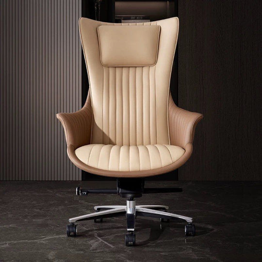 DRAVO Modern Genuine Leather Office Chair - Cassa Haus Singapore