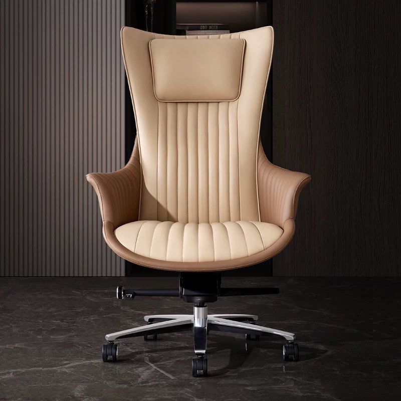 CAFRIEL Modern Genuine Leather Office Chair - Radical Homes Singapore