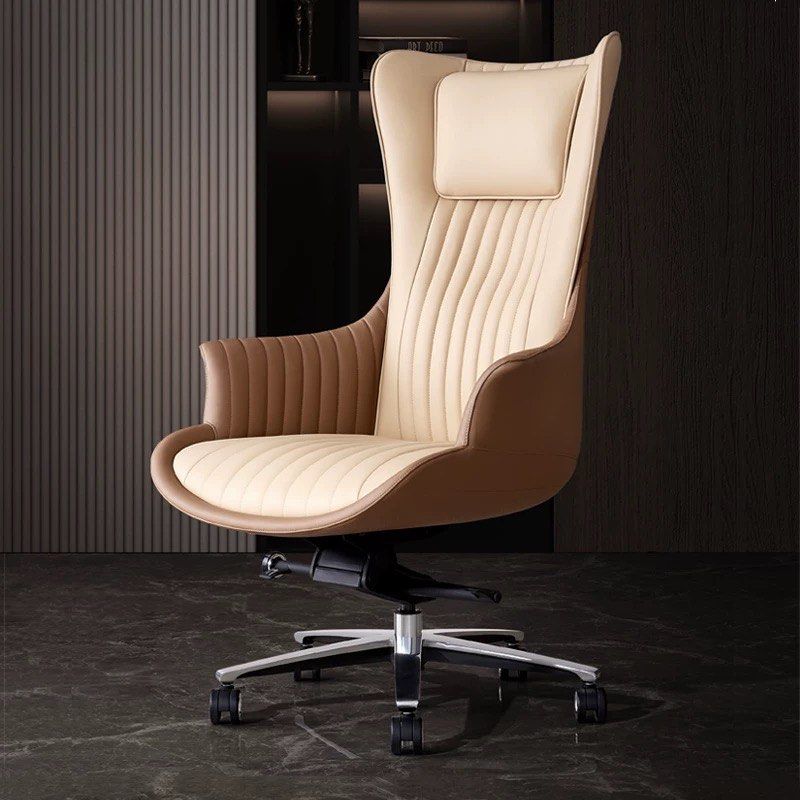 CAFRIEL Modern Genuine Leather Office Chair - Radical Homes Singapore