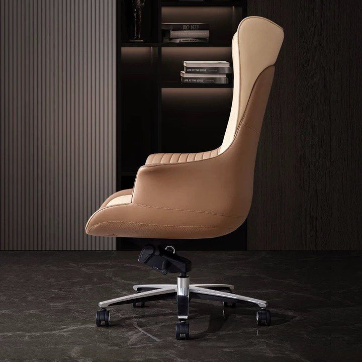 DRAVO Modern Genuine Leather Office Chair - Cassa Haus Singapore
