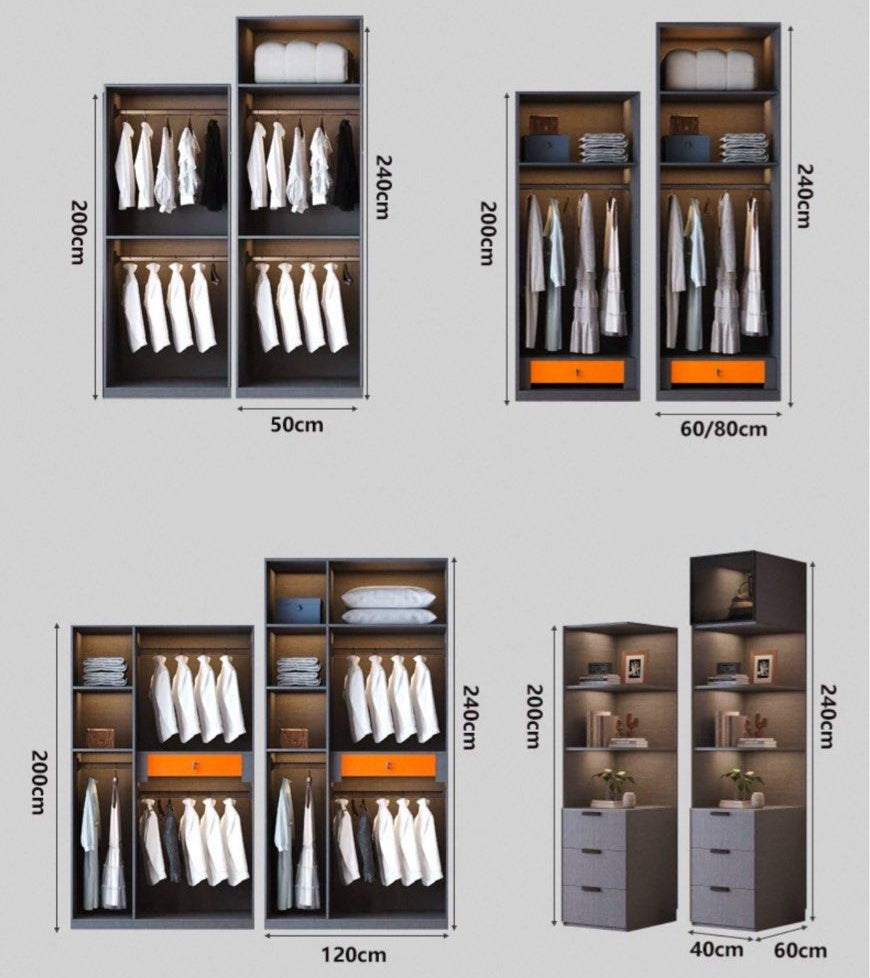 CALHUR Modern Glass Wardrobe - Radical Homes Singapore