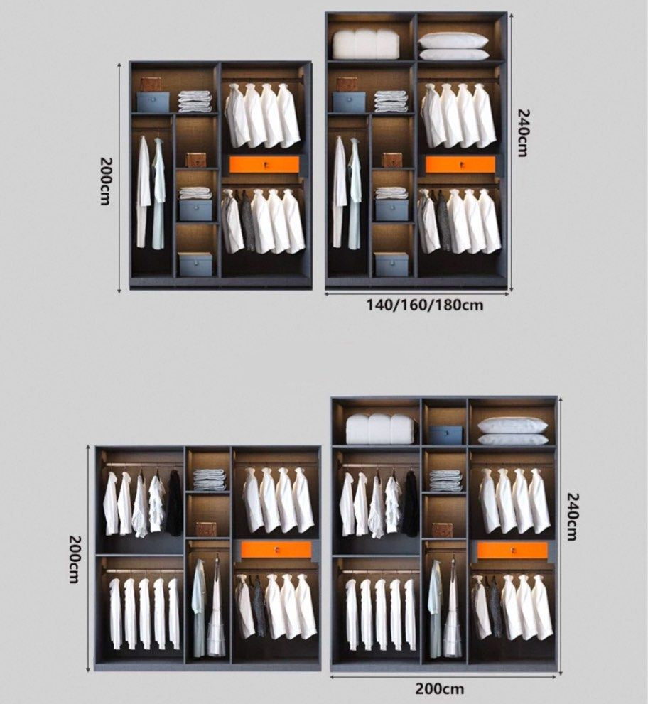 CALHUR Modern Glass Wardrobe - Radical Homes Singapore