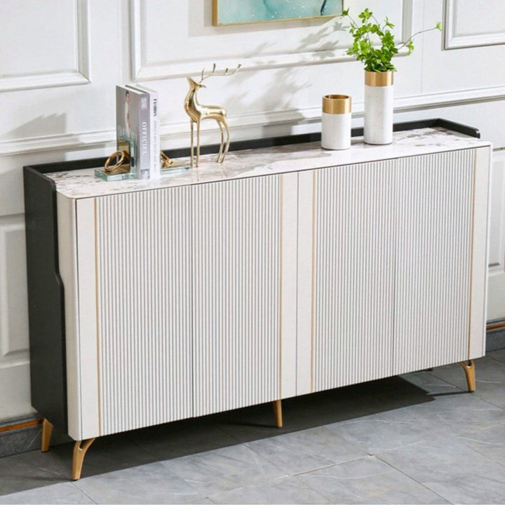 AZURE Modern Fluted Shoe Cabinet - Cassa Haus Singapore
