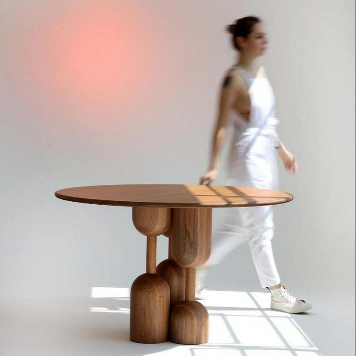 JAIME Modern Solid Wood Round Dining Table - Radical Homes Singapore