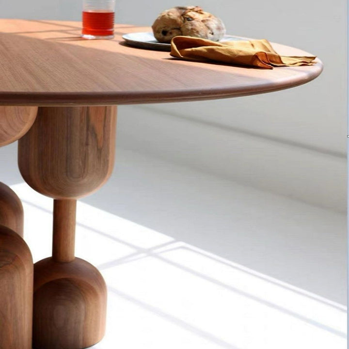 JAIME Modern Solid Wood Round Dining Table - Radical Homes Singapore
