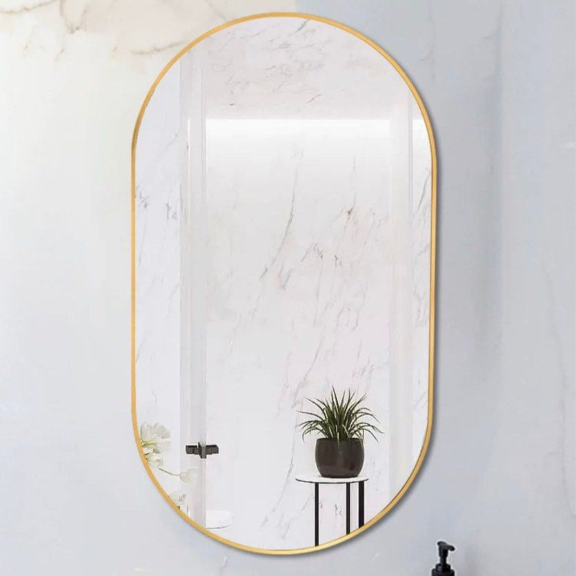 CANDIS Modern Stainless Steel Oval Mirror - Radical Homes Singapore